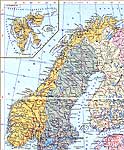 Карта Норвегии.