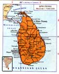 Карта Шри Ланки.
