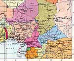 Карта Центральноафриканской Республики.