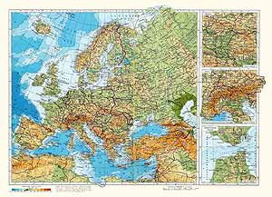 Европа. Физическая карта