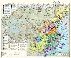 Китай, Монгольская Народная Республика. Экономическая карта