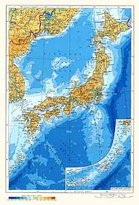 Япония. Физическая карта