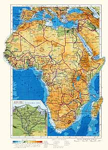 Африка. Физическая карта
