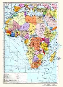 Африка. Политическая карта