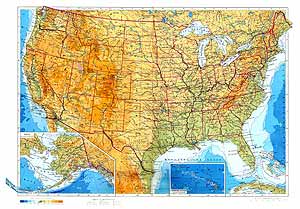 Соединенные Штаты Америки. Физическая карта