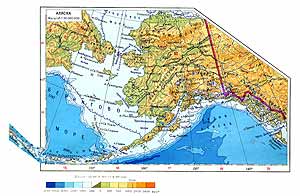 Аляска. Физическая карта