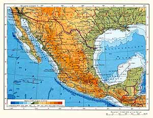 Мексика. Физическая карта