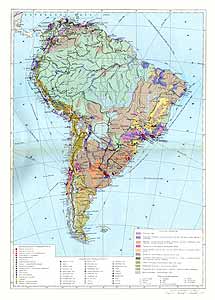 Южная Америка. Экономическая карта
