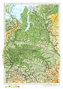 Западно-Сибирская равнина СССР. Физическая карта